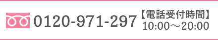 0120-971-297 【電話受付時間 10:00〜20:00】